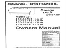 Sears Craftsman Garage Door Opener Manual